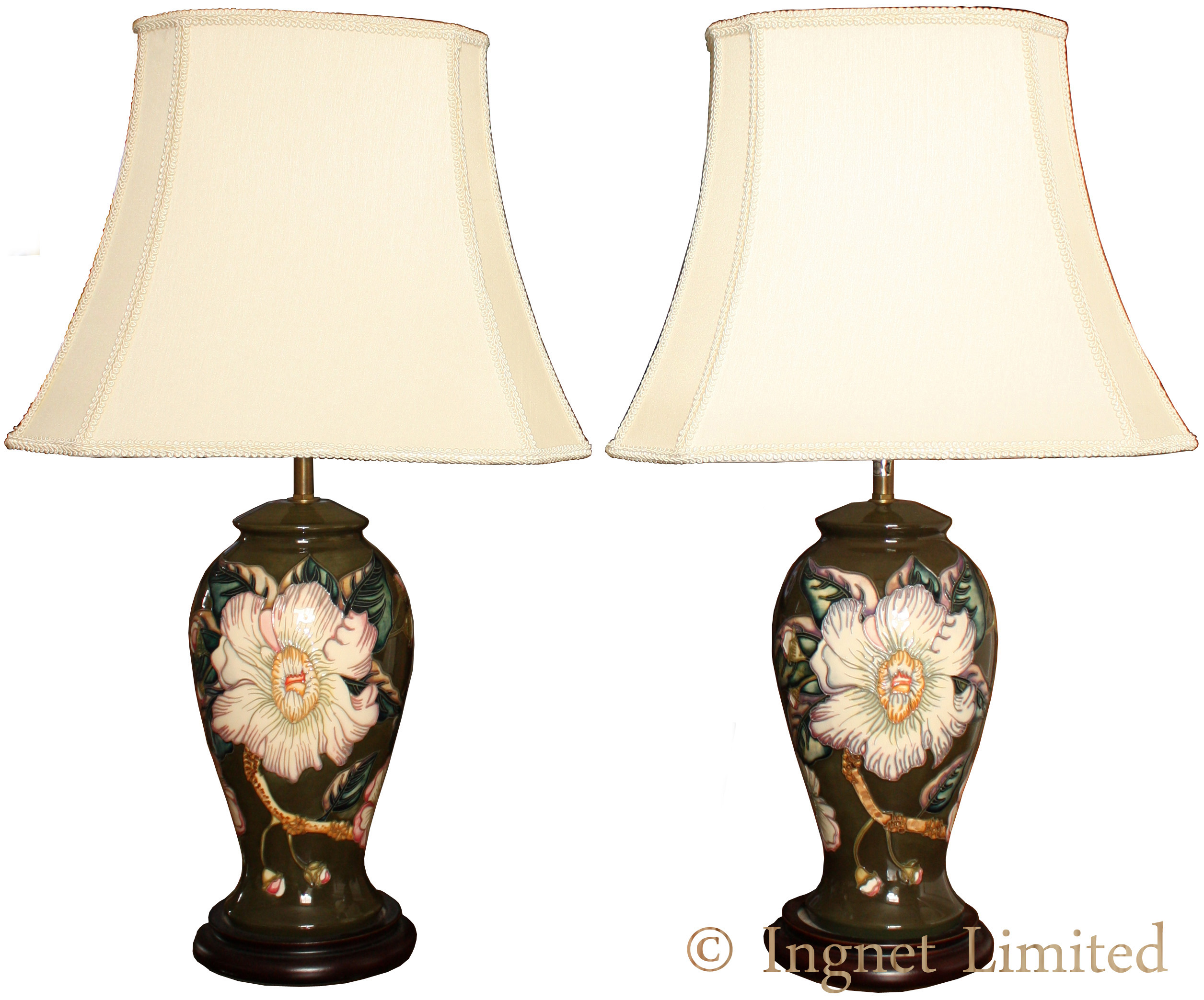 MOORCROFT PAIR OF TABLE LAMPS DEBBIE HANCOCK