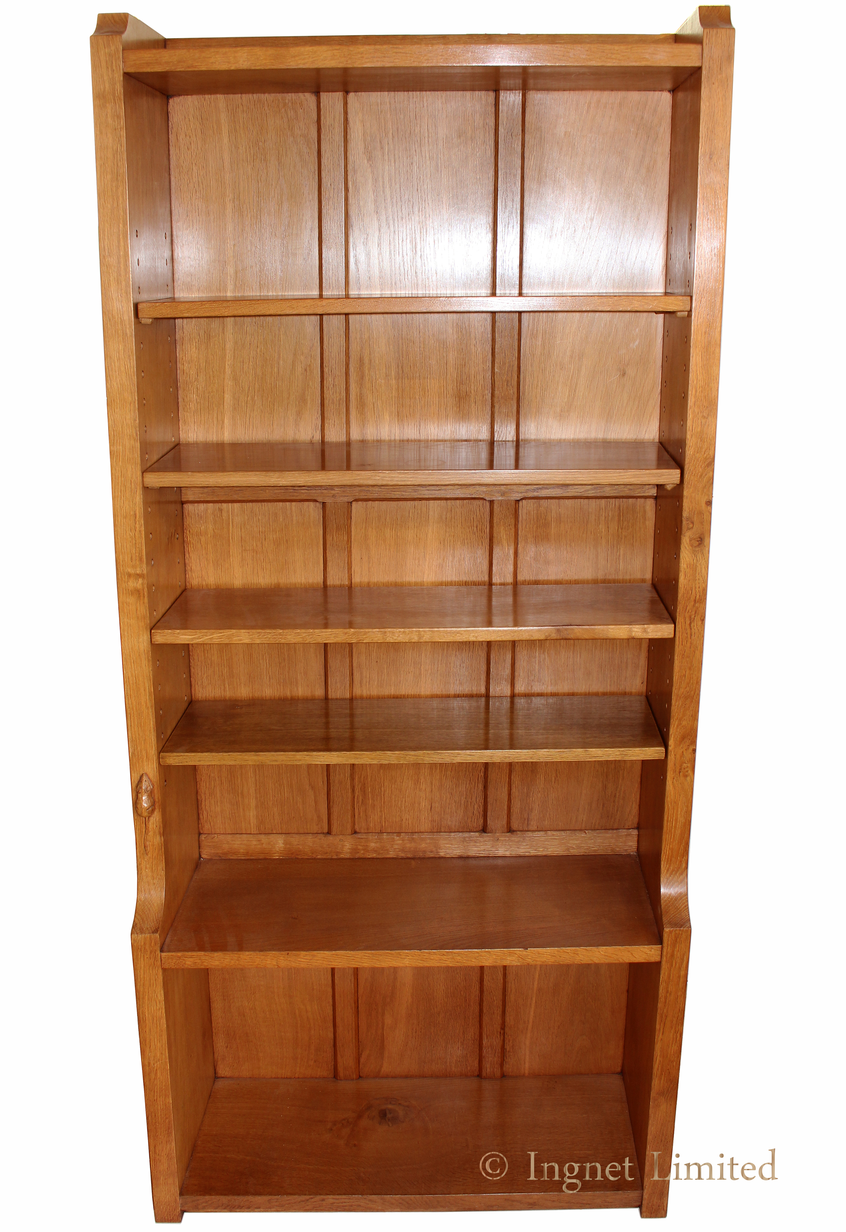 ROBERT MOUSEMAN THOMPSON 6 FT OAK BOOKCASE