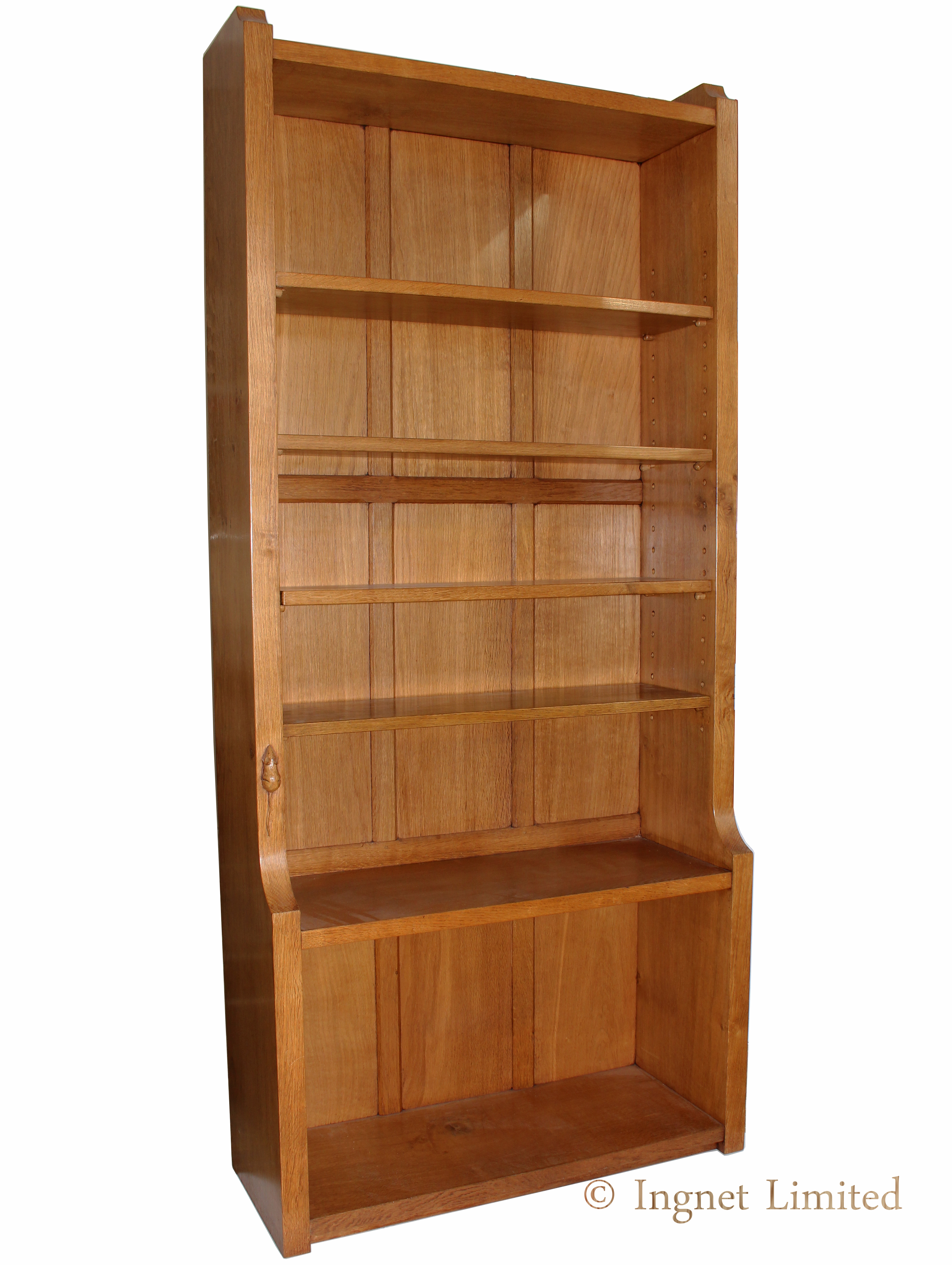 ROBERT MOUSEMAN THOMPSON 6 FT OAK BOOKCASE
