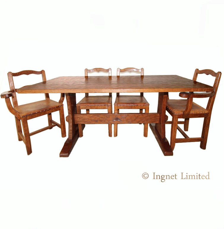 KINGPOST YORKSHIRE ADZED OAK DINING SUITE